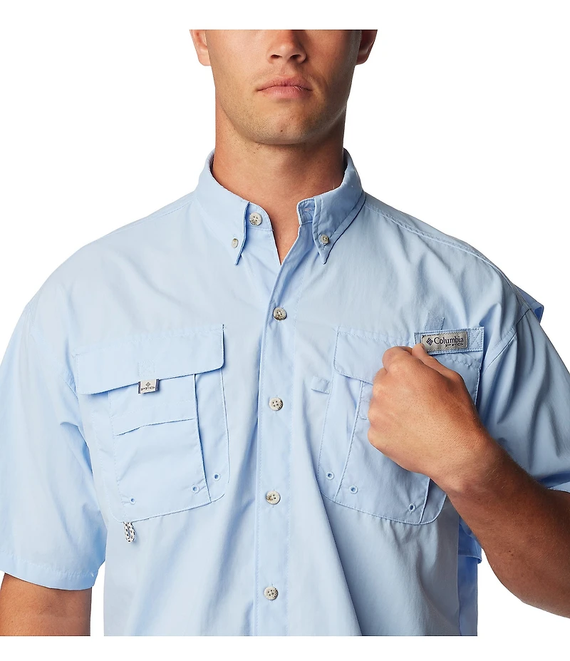 Columbia PFG Bahama II Relaxed Fit Solid Short Sleeve Woven Shirt
