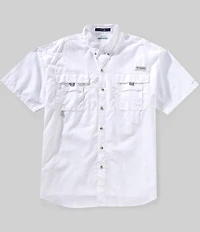 Columbia PFG Big & Tall Bahama II Solid Short-Sleeve Woven Shirt