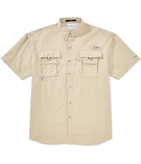 Columbia PFG Big & Tall Bahama II Solid Short-Sleeve Woven Shirt