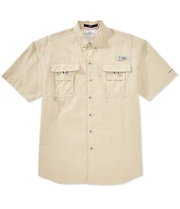Columbia PFG Big & Tall Bahama II Solid Short-Sleeve Woven Shirt