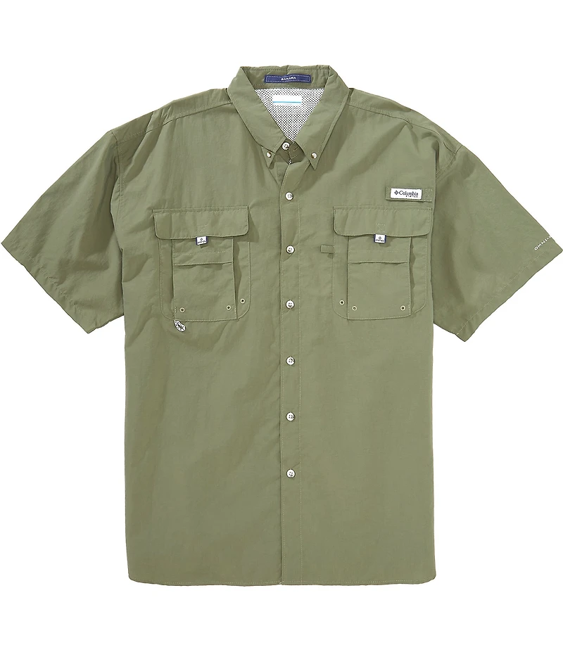 Columbia PFG Big & Tall Bahama II Solid Short-Sleeve Woven Shirt