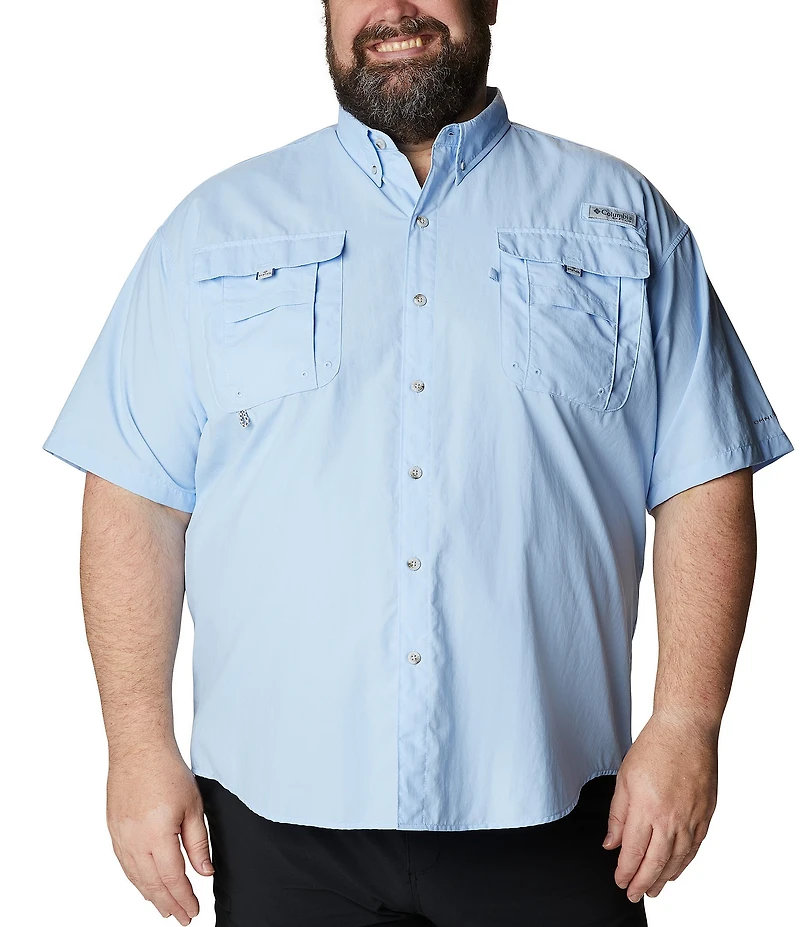 Columbia PFG Big & Tall Bahama II Solid Short-Sleeve Woven Shirt