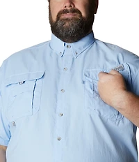 Columbia PFG Big & Tall Bahama II Solid Short-Sleeve Woven Shirt