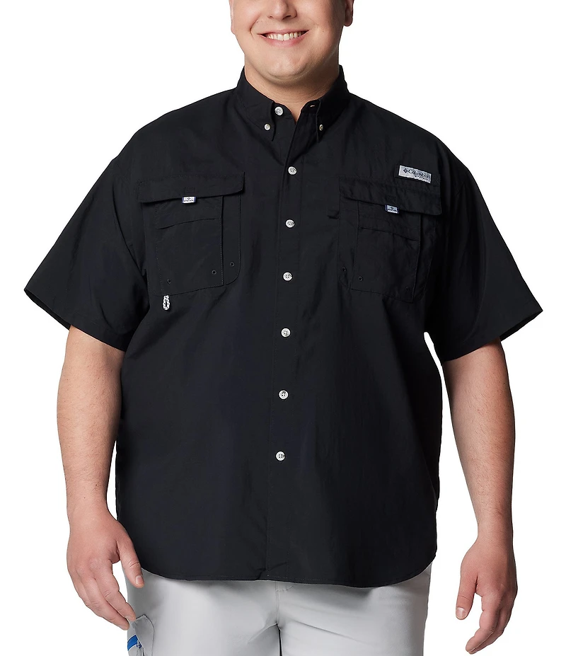 Columbia PFG Big & Tall Bahama II Solid Short-Sleeve Woven Shirt