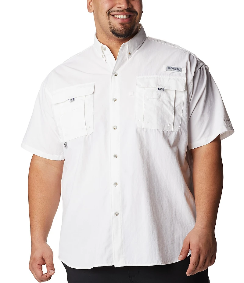 Columbia PFG Big & Tall Bahama II Solid Short-Sleeve Woven Shirt