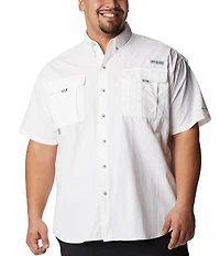 Columbia PFG Big & Tall Bahama II Solid Short-Sleeve Woven Shirt