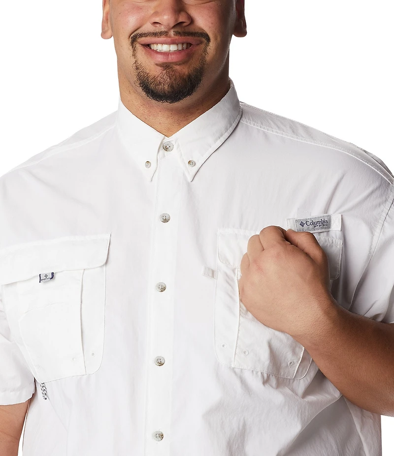 Columbia PFG Big & Tall Bahama II Solid Short-Sleeve Woven Shirt