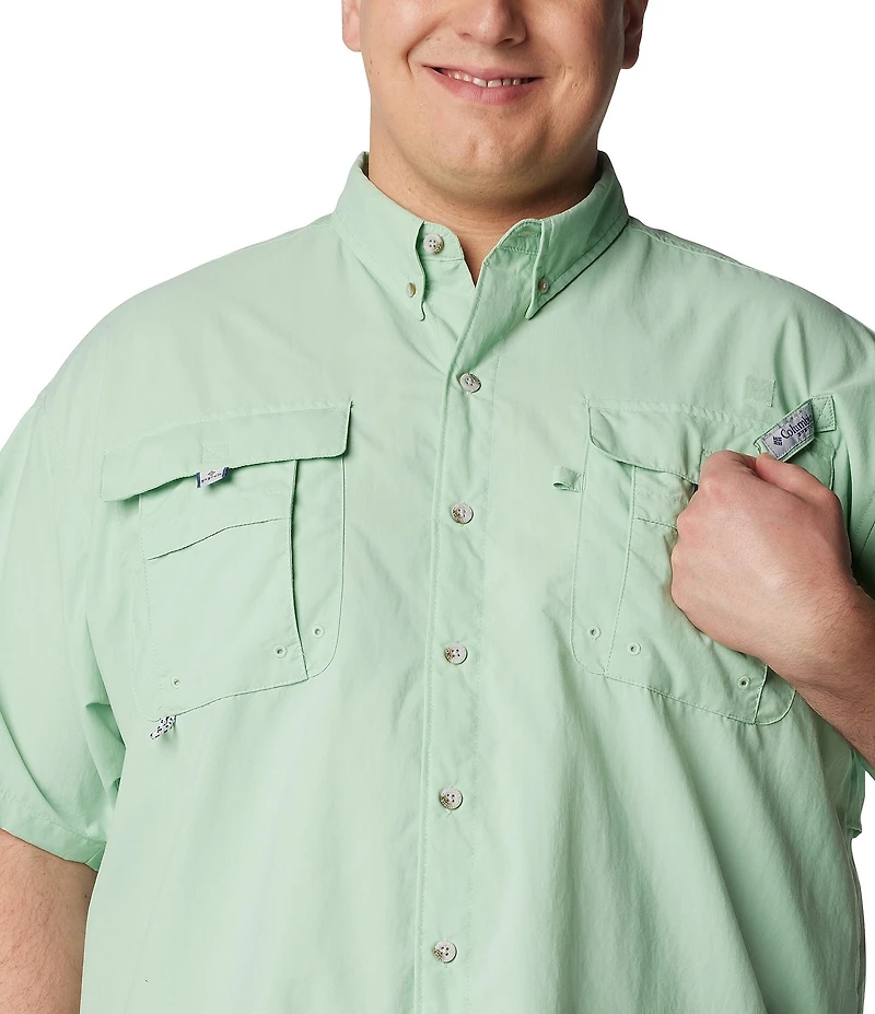 Columbia PFG Big & Tall Bahama II Solid Short-Sleeve Woven Shirt