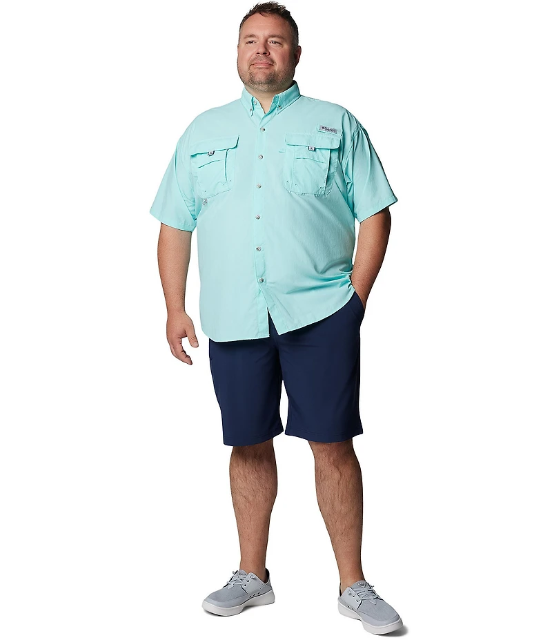 Columbia PFG Big & Tall Bahama II Solid Short-Sleeve Woven Shirt