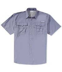 Columbia PFG Big & Tall Bahama II Solid Short-Sleeve Woven Shirt