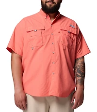 Columbia PFG Big & Tall Bahama II Solid Short-Sleeve Woven Shirt