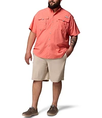 Columbia PFG Big & Tall Bahama II Solid Short-Sleeve Woven Shirt