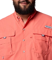Columbia PFG Big & Tall Bahama II Solid Short-Sleeve Woven Shirt