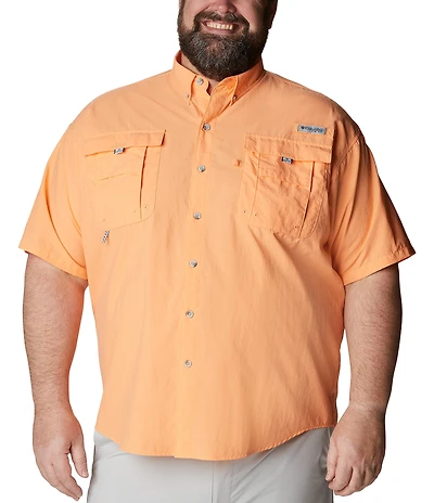 Columbia PFG Big & Tall Bahama II Solid Short-Sleeve Woven Shirt