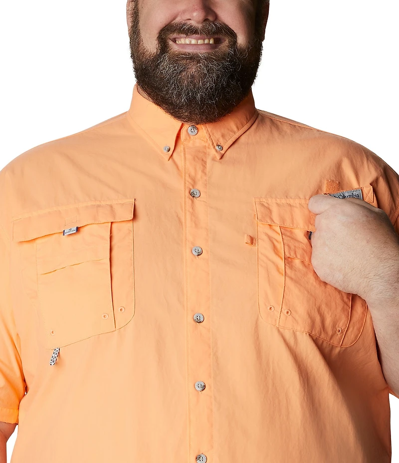 Columbia PFG Big & Tall Bahama II Solid Short-Sleeve Woven Shirt