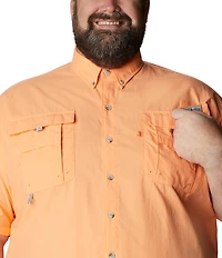 Columbia PFG Big & Tall Bahama II Solid Short-Sleeve Woven Shirt
