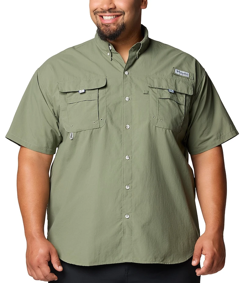 Columbia PFG Big & Tall Bahama II Solid Short-Sleeve Woven Shirt