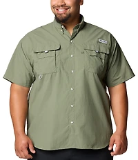 Columbia PFG Big & Tall Bahama II Solid Short-Sleeve Woven Shirt