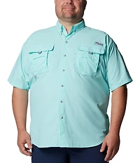 Columbia PFG Big & Tall Bahama II Solid Short-Sleeve Woven Shirt