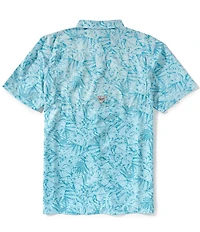 Columbia PFG Big & Tall Super Slack Tide Leaf Print Short Sleeve Woven Shirt
