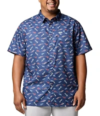 Columbia PFG Big & Tall Super Slack Tide Printed Short Sleeve Woven Shirt