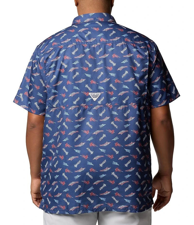 Columbia PFG Big & Tall Super Slack Tide Printed Short Sleeve Woven Shirt