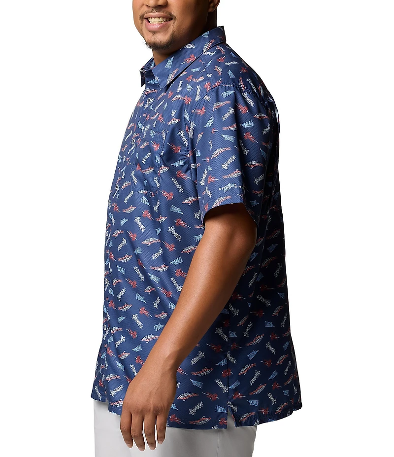 Columbia PFG Big & Tall Super Slack Tide Printed Short Sleeve Woven Shirt