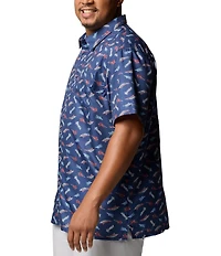 Columbia PFG Big & Tall Super Slack Tide Printed Short Sleeve Woven Shirt