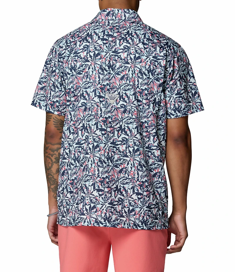 Columbia PFG Big & Tall Super Slack Tide Printed Short Sleeve Woven Shirt