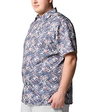 Columbia PFG Big & Tall Super Slack Tide Short Sleeve Fish Print Woven Shirt