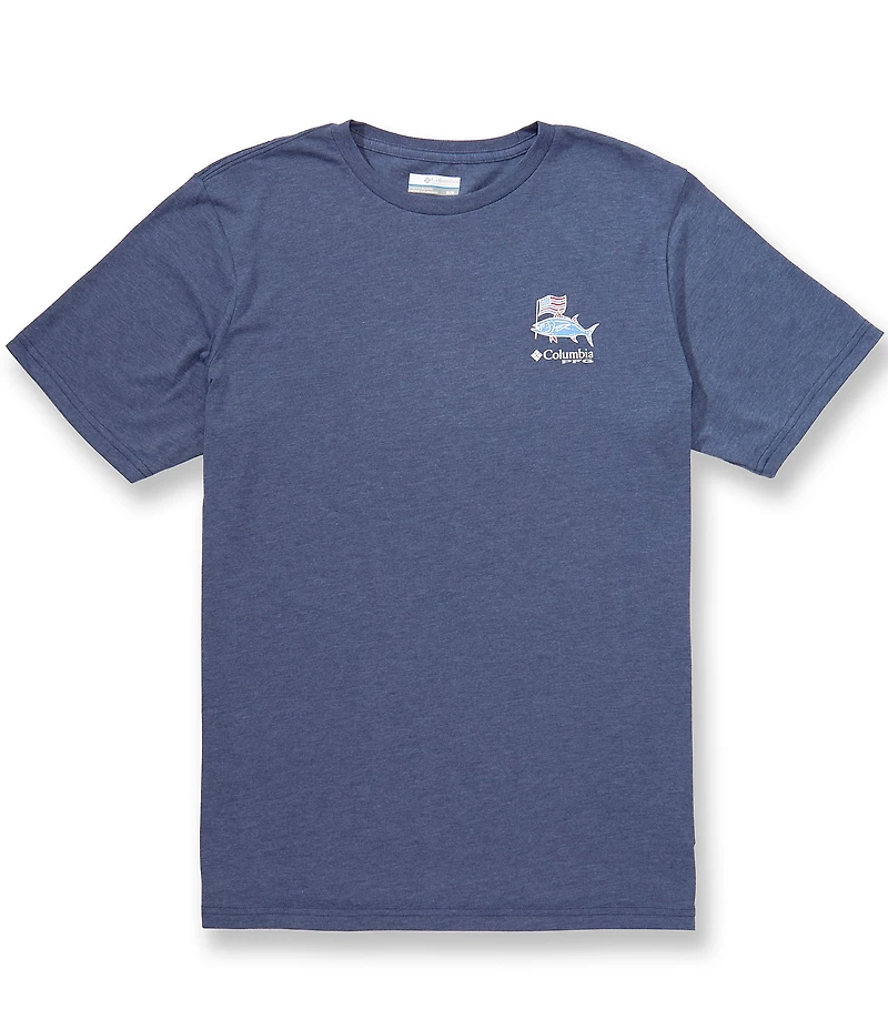 Columbia PFG Lure Lineup Fish Americana Flag Short Sleeve T-Shirt