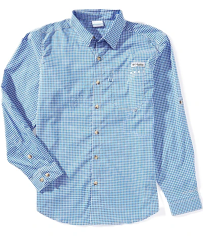 Columbia PFG Performance Stretch Harbor Peak Gingham Long Sleeve Woven Shirt