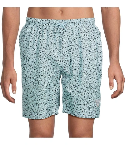 Columbia PFG Rambler Fish Print 6#double; Inseam Shorts