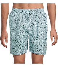 Columbia PFG Rambler Fish Print 6#double; Inseam Shorts
