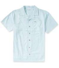 Columbia PFG River Lodge Palm Print Short Sleeve Woven Camp Shirt