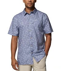 Columbia PFG Super Slack Tide Camp Catch Print Short Sleeve Woven Shirt