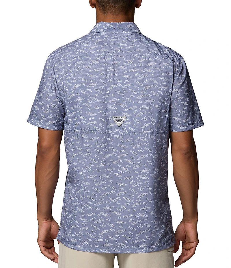 Columbia PFG Super Slack Tide Camp Catch Print Short Sleeve Woven Shirt