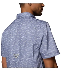 Columbia PFG Super Slack Tide Camp Catch Print Short Sleeve Woven Shirt