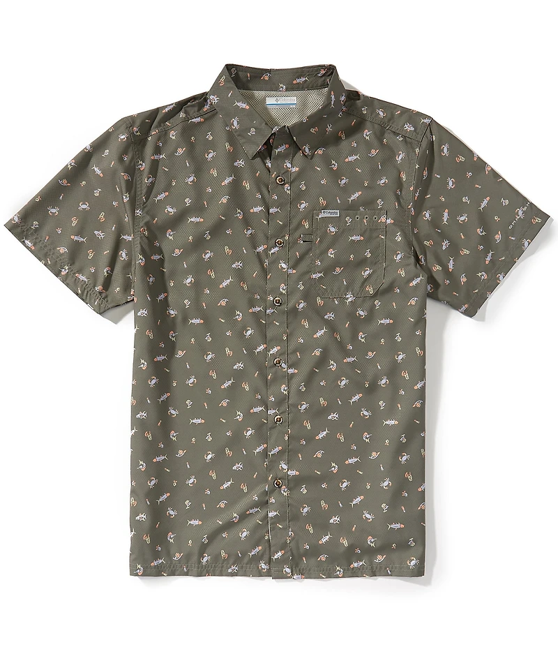 Columbia PFG Super Slack Tide Camp Mini Print Short Sleeve Woven Shirt