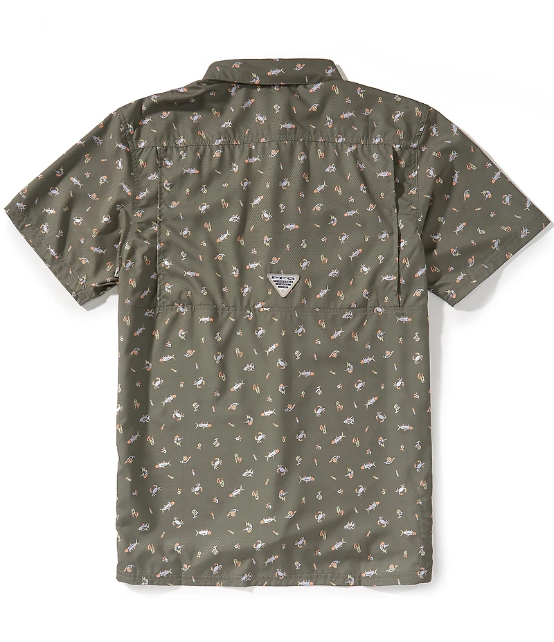 Columbia PFG Super Slack Tide Camp Mini Print Short Sleeve Woven Shirt