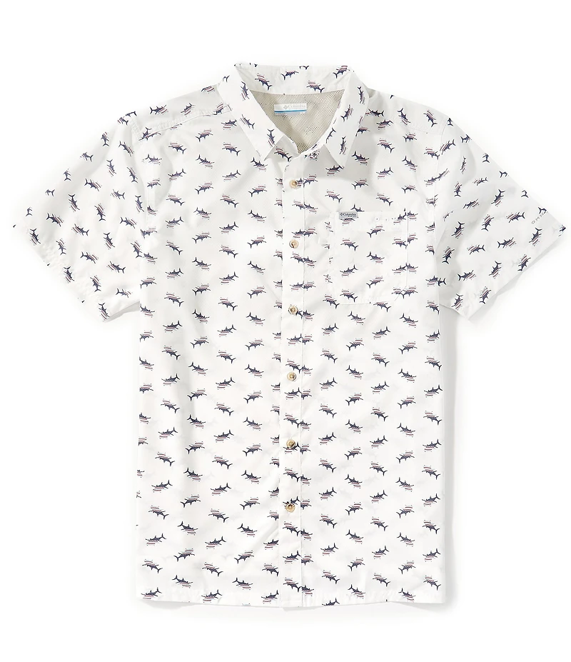 Columbia PFG Super Slack Tide Camp Printed Short Sleeve Woven Shirt