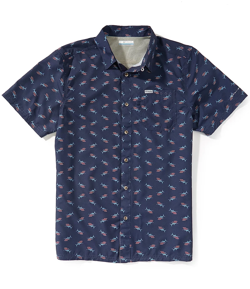 Columbia PFG Super Slack Tide Camp Printed Short Sleeve Woven Shirt