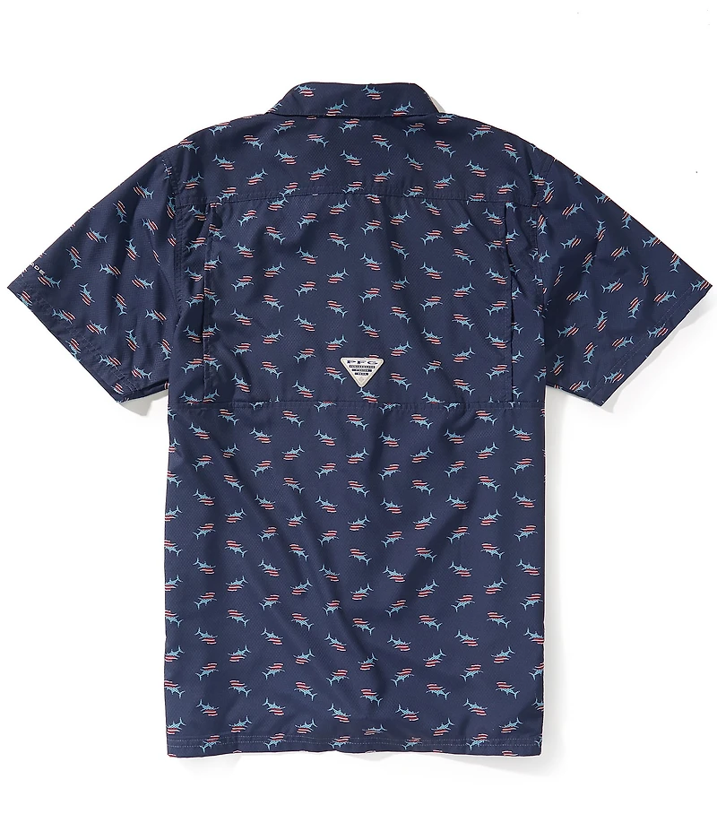 Columbia PFG Super Slack Tide Camp Printed Short Sleeve Woven Shirt
