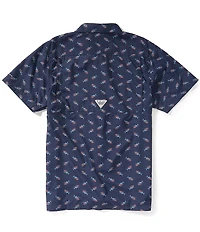 Columbia PFG Super Slack Tide Camp Printed Short Sleeve Woven Shirt