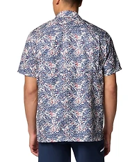 Columbia PFG Super Slack Tide Fish Novelty Print Short-Sleeve Pocket Camp Shirt