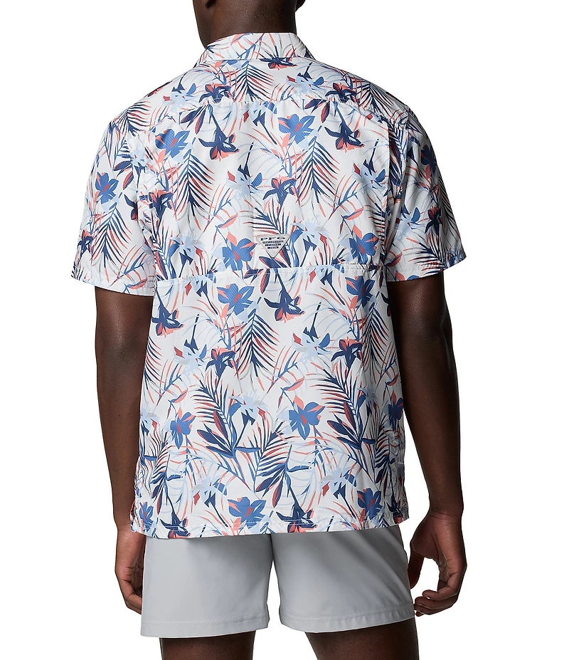 Columbia PFG Super Slack Tide Short-Sleeve Tropical Printed Woven Camp Shirt