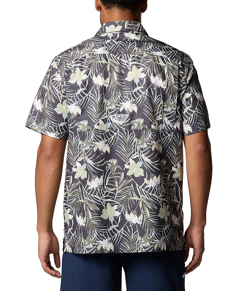 Columbia PFG Super Slack Tide Short-Sleeve Tropical Printed Woven Camp Shirt