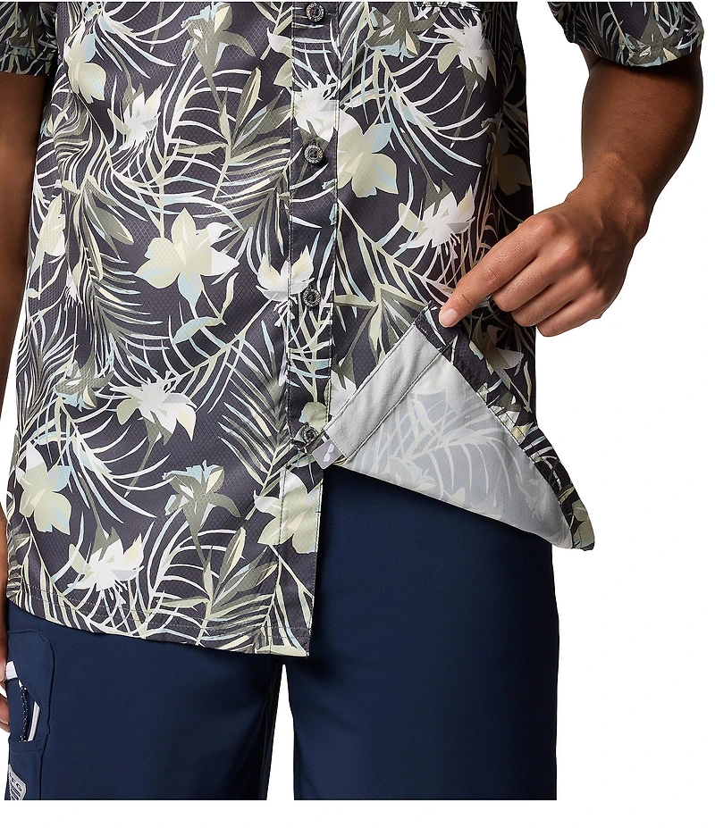 Columbia PFG Super Slack Tide Short-Sleeve Tropical Printed Woven Camp Shirt