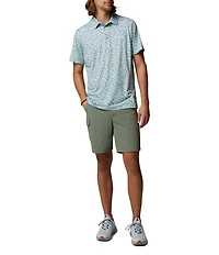 Columbia PFG Super Slacktide II Stretch Fish Print Short Sleeve Polo Shirt