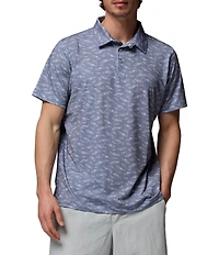 Columbia PFG Super Slacktide II Stretch Printed Short Sleeve Polo Shirt